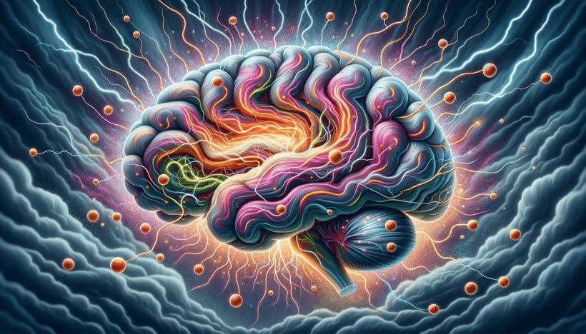 Illustration of a cross-section of a human brain symbolizing the state of high stress.